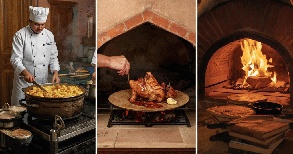 “Mughal cooking techniques: dum pukht, tandoor cooking, and slow cooking in clay ovens